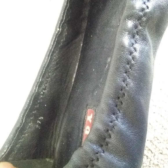 Prada Black Leather Patent Toe Ballet Flats - Picture 3 of 7
